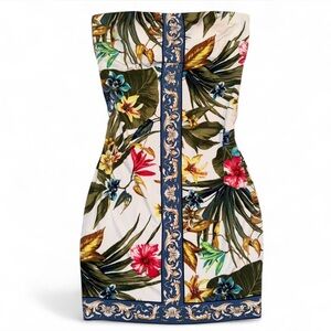 Cache Tropical Floral Strapless Dress